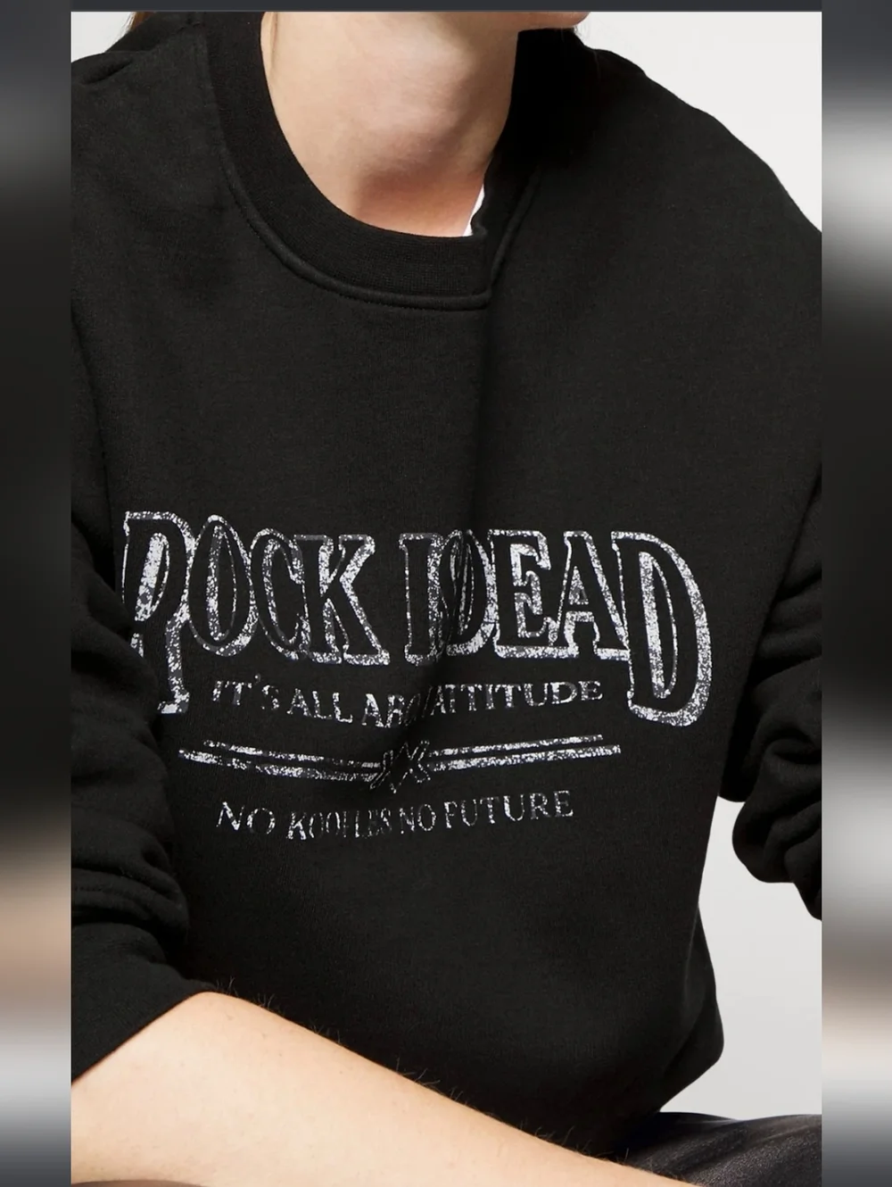 The Kooples NWT-Rock is Dead Crew Neck Pullover Graphic Sweatshirt